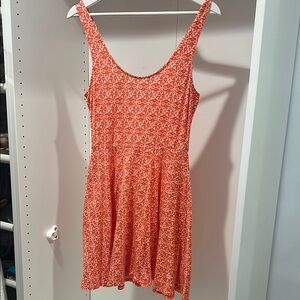 Ecote Orange Sleeveless Skater Sundress